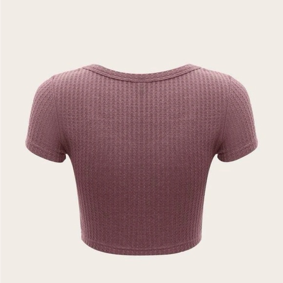 Shein Solid Crop Textured Knit - Picture 3 of 3